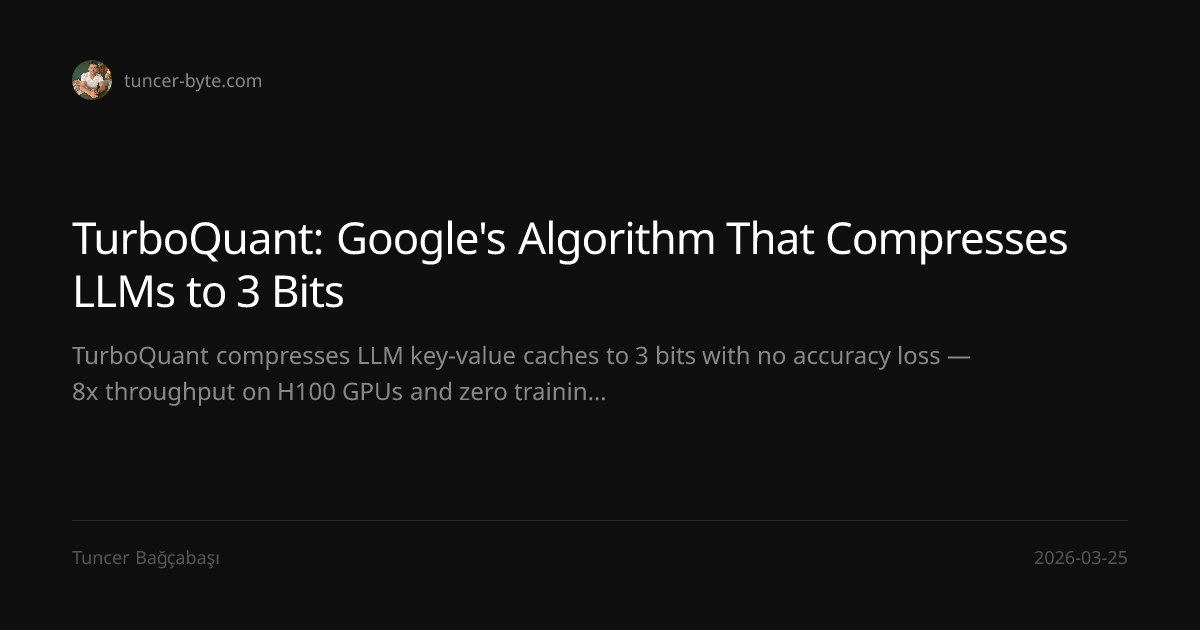 TurboQuant: Google's Algorithm That Compresses LLMs to 3 Bits — Tuncer ...